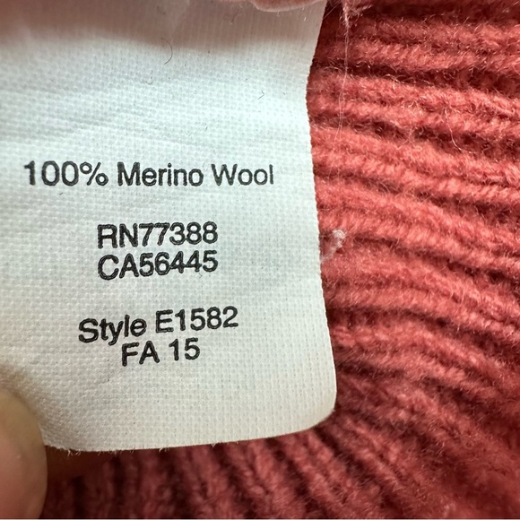Madewell 100% Merino Wool Moderne Salmon Sweater Pullover Knit Thick Small Pink - Picture 9 of 10